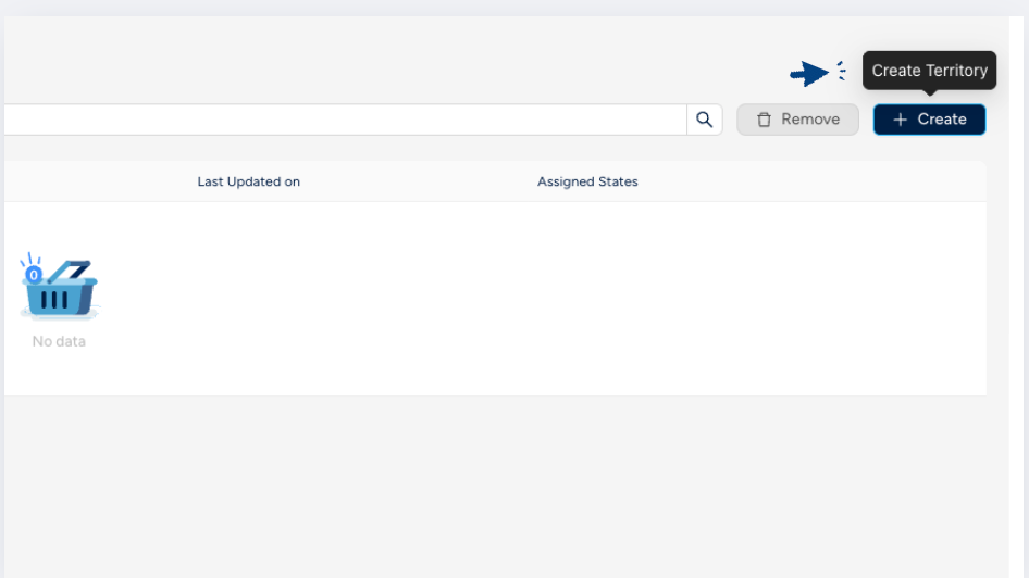 Create button on territories page