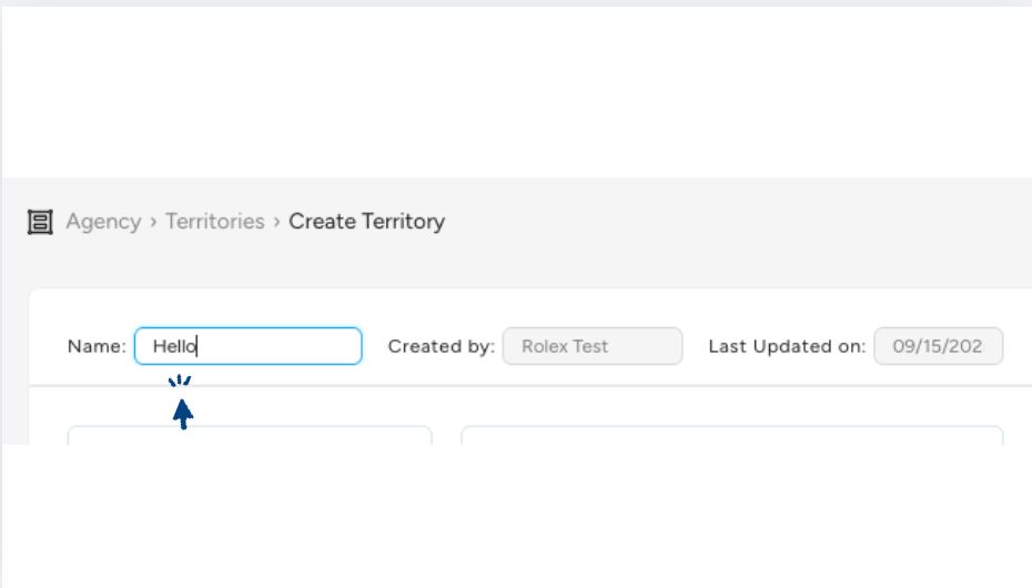 Territory name input