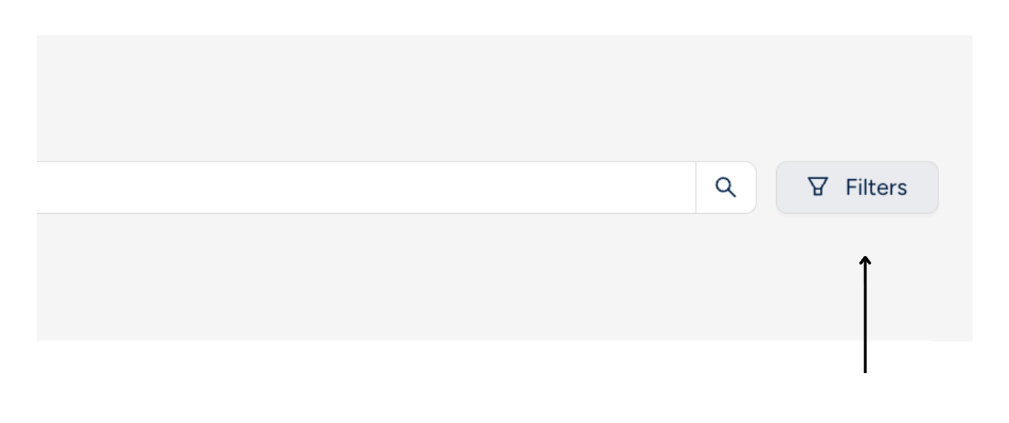 Filters button on state licenses page