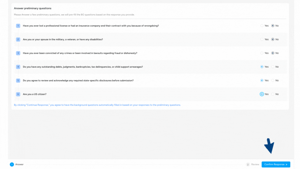 Questions assistant detail
