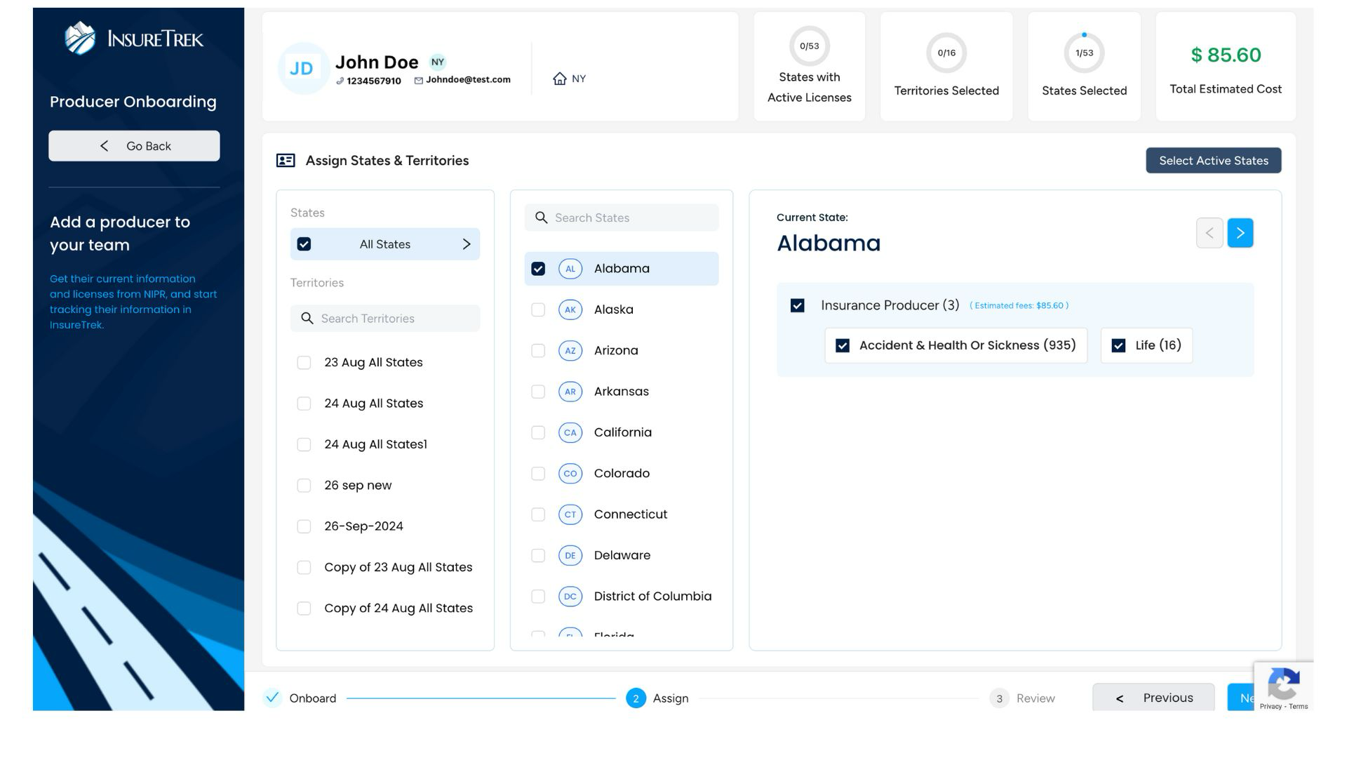 Payment setup and next