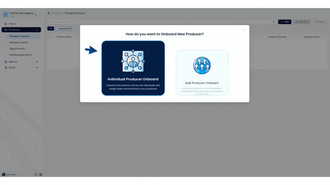 Select individual onboard